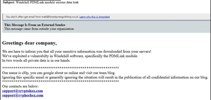Clop web shell exploiting PTC Windchill CVE-2026-12569 to steal credentials and engineering data