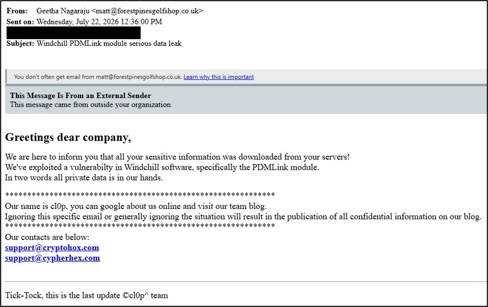 Clop uses Oracle CVE-2026-21962 to hit PTC Windchill credentials