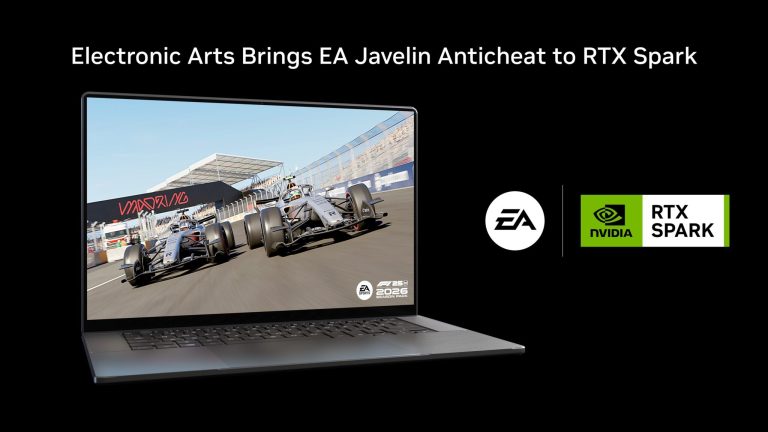 NVIDIA RTX SPARK logo alongside EA Javelin Anticheat system integration graphics