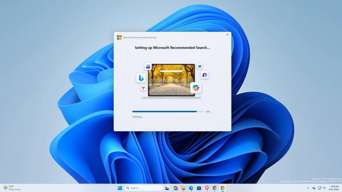 Microsoft pushes Bing via new Recommended Search Settings app