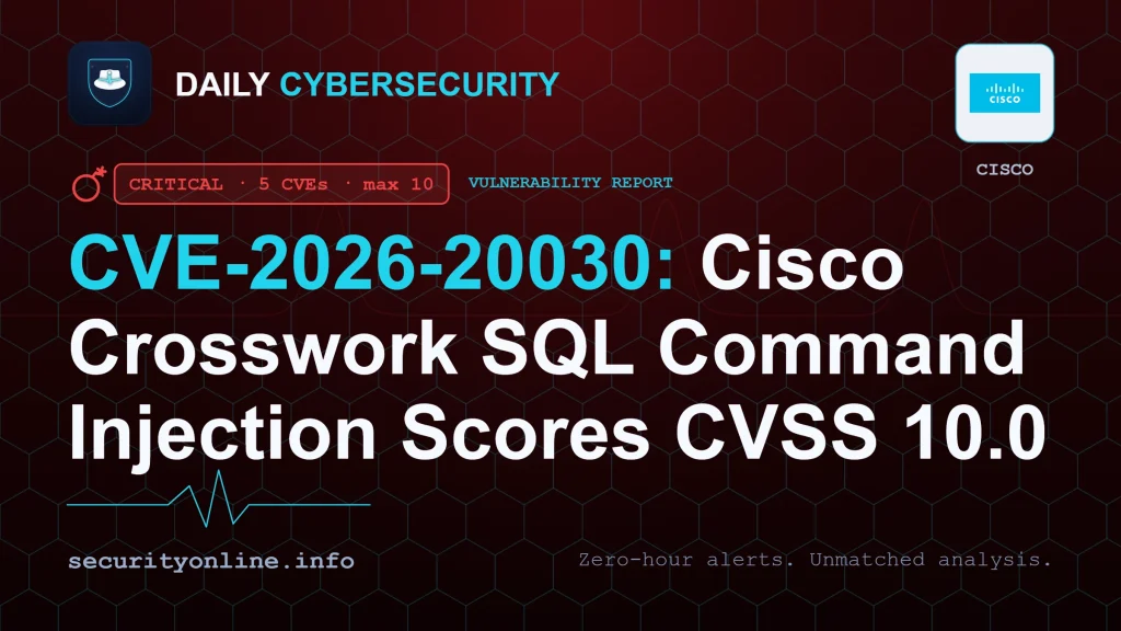 Cisco Crosswork SQL injection vulnerability CVE-2026-20030 CVSS 10.0 and BroadWorks XXE CVE-2026-20320 advisory