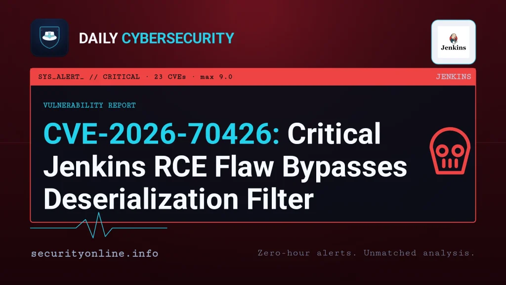 Critical Jenkins vulnerability CVE-2026-70426 lets attackers bypass the JEP-200 filter and run code on the controller. Patch now.