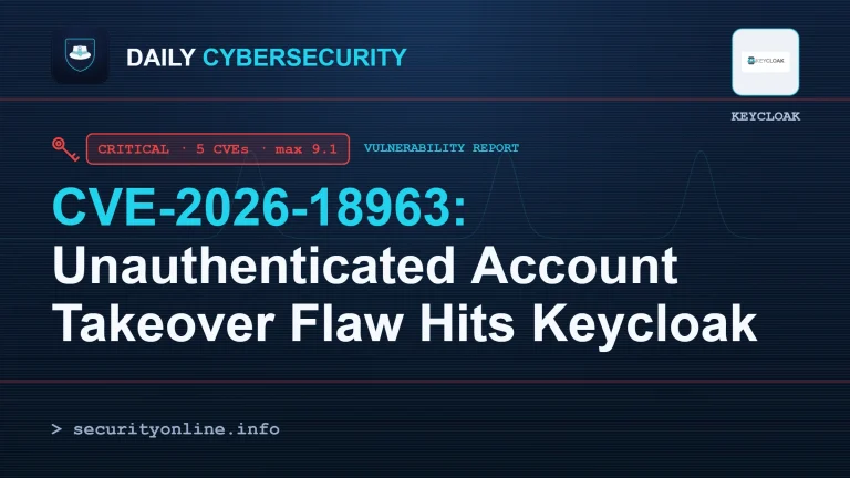 Keycloak account takeover CVE-2026-18963 unauthenticated password reset flaw diagram