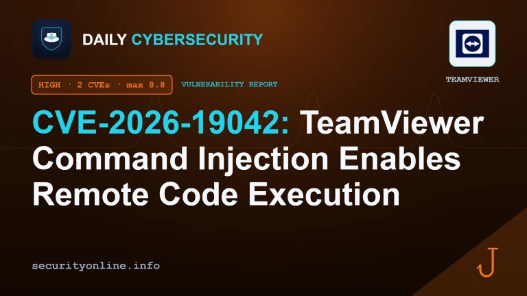 TeamViewer vulnerabilities CVE-2026-19042 command injection and CVE-2026-16444 path traversal enabling remote code execution on desktop clients