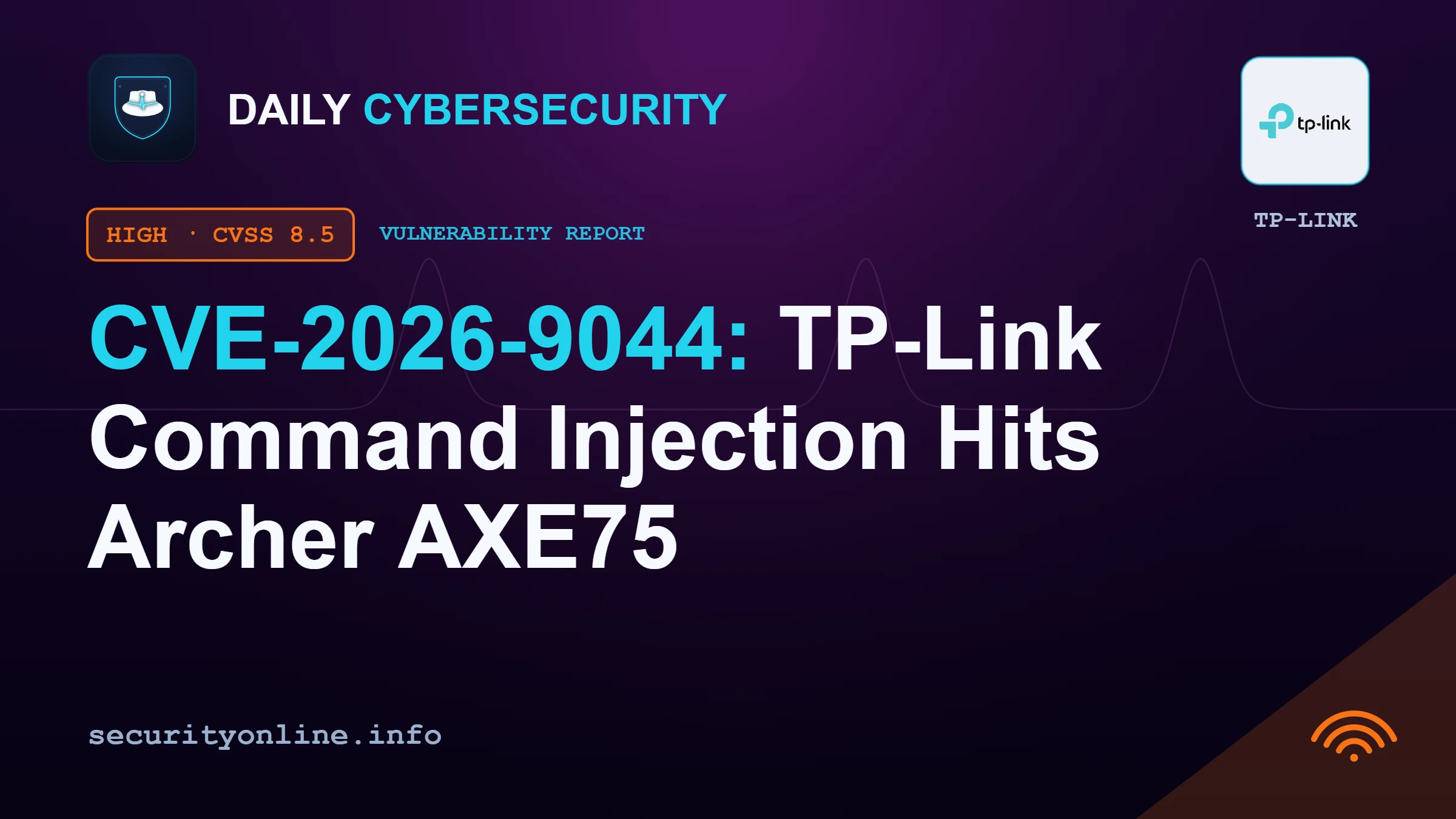 TP-Link command injection vulnerability CVE-2026-9044 in Archer AXE75 OpenVPN module