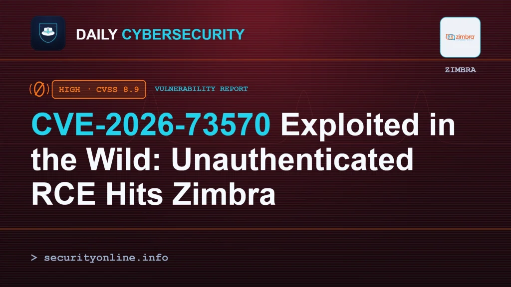 Zimbra unauthenticated remote code execution vulnerability CVE-2026-73570 CVSS 8.9 exploited in the wild SNMP advisory