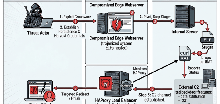 Ted backdoor Linux toolkit hidden inside HAProxy load balancer, with curlRAT targeting South Korean media and automotive sectors
