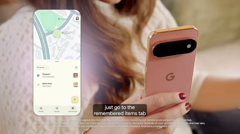 Google Gemini Find Hub dashboard showing semantic memory tracking for passports