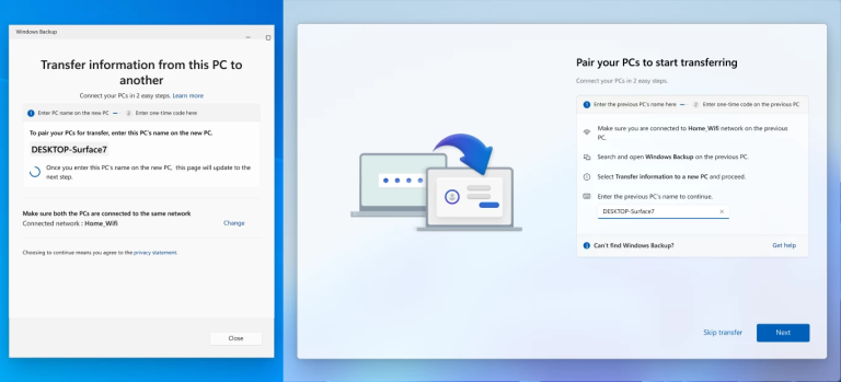 Windows 11 PC migration failure and Windows Backup cloud storage options