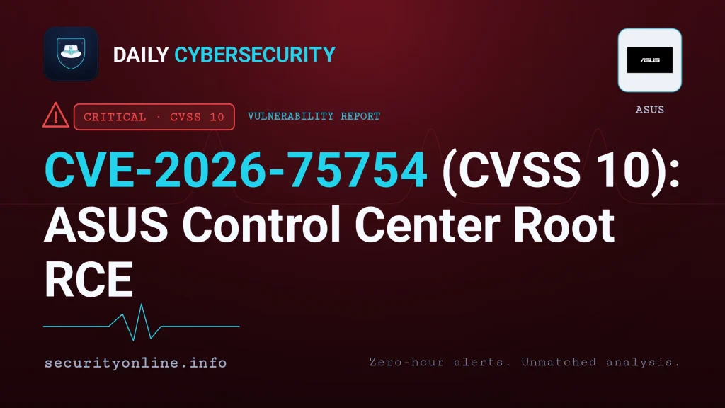 ASUS Control Center vulnerability CVE-2026-75754 allowing unauthenticated attackers to gain a root shell and full remote control