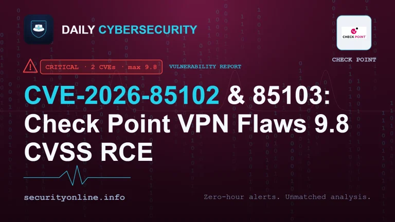 Diagram showing critical Check Point VPN vulnerabilities CVE-2026-85102 and CVE-2026-85103