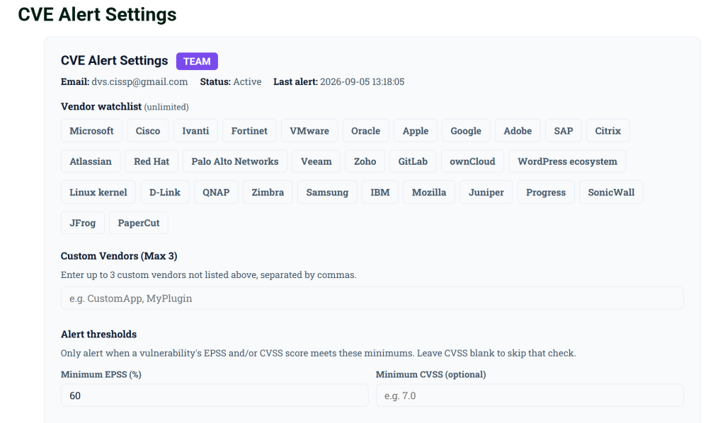 Daily CyberSecurity, the team behind the CVE-Watchtower vulnerability tracking platform on securityonline.info, today announced the general availability of CVE Alerts, a subscription service