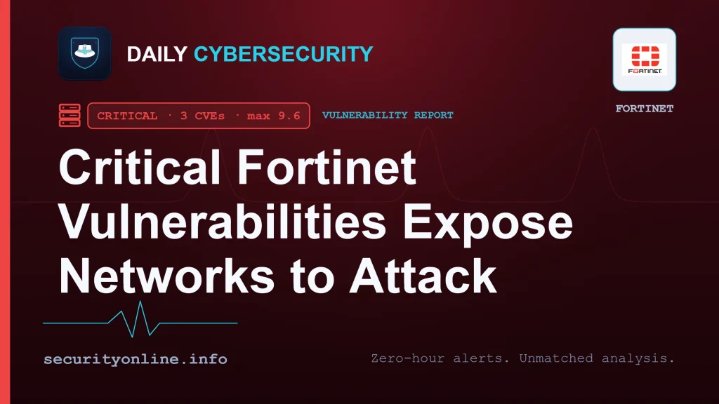 Diagram illustrating the three new Fortinet vulnerabilities including CVE-2026-84390 and CVE-2026-26084