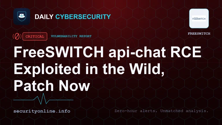 FreeSWITCH api-chat vulnerability exploited in the wild for remote code execution via SIP MESSAGE on FusionPBX servers