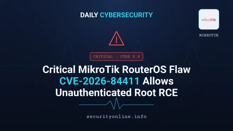 MikroTik RouterOS vulnerability CVE-2026-84411, an unauthenticated integer underflow in the web management service enabling root remote code execution