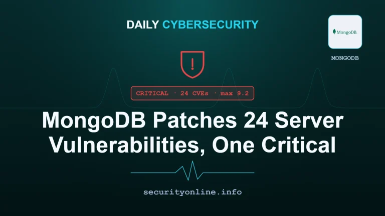MongoDB Server vulnerabilities dashboard showing a critical authorization bypass and unauthenticated denial of service flaws