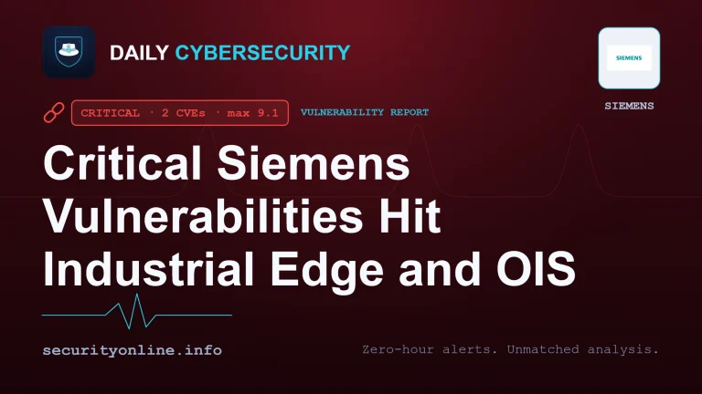 Siemens vulnerabilities advisory dashboard showing CVE-2026-18963 authentication bypass and CVE-2026-50093 file upload flaws