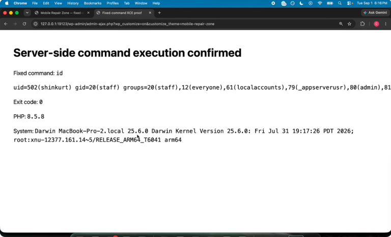 Diagram illustrating the WordPress Click2Shell vulnerability in WordPress Core