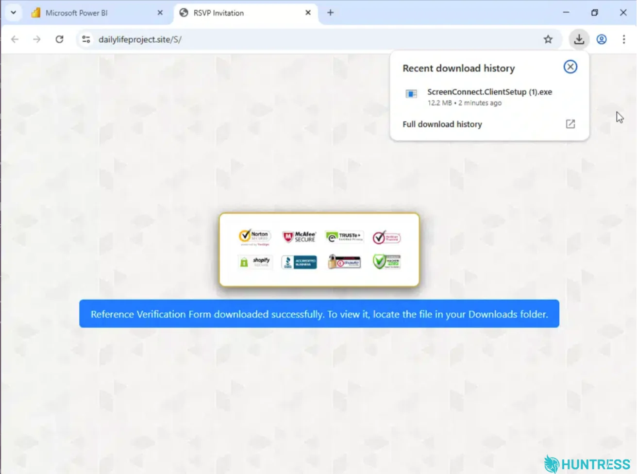 Phishing campaign abuses Power BI pages to install rogue ScreenConnect clients