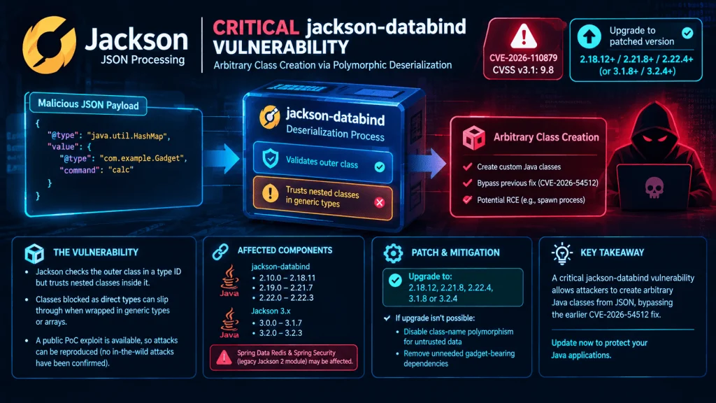 Jackson-databind vulnerability CVE-2026-110879 details and PoC exploit publicly released, CVSS 9.8