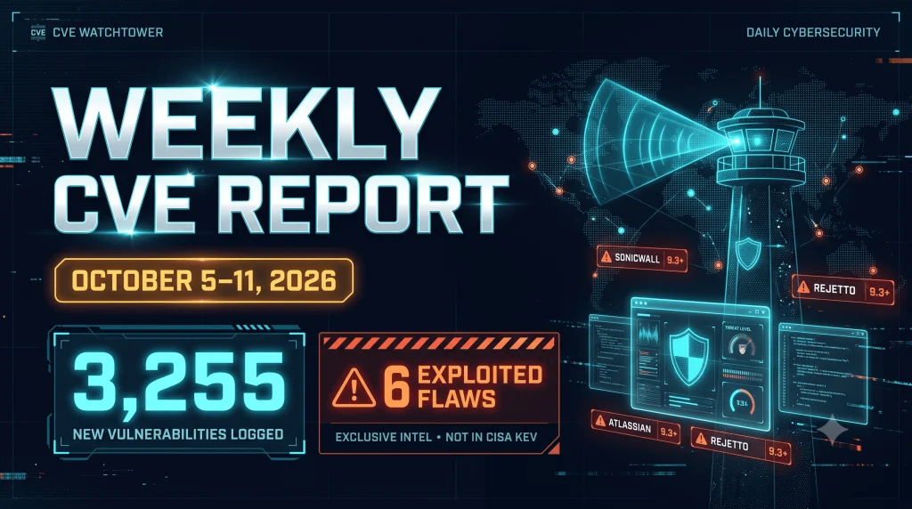 Weekly CVE report Oct 5-11 2026 exploited vulnerabilities not yet on CISA KEV