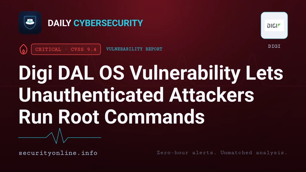 Digi DAL OS vulnerability CVE-2026-75937 command injection in Digi Accelerated Linux web administration on IX, EX and TX routers