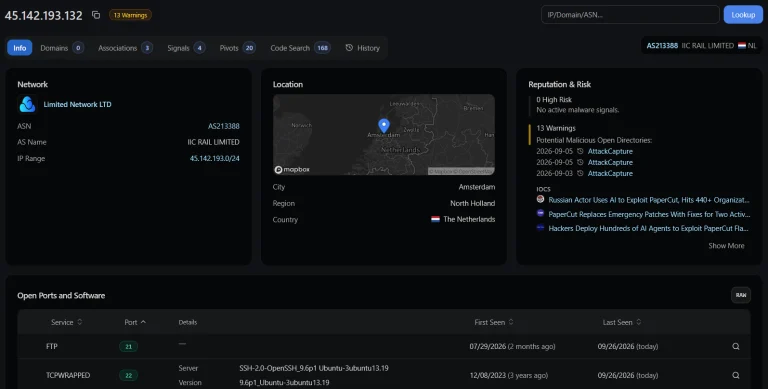 PaperCut RCE campaign server exposing an AI-assisted exploitation toolkit and reverse SOCKS5 pivots