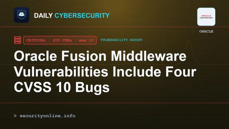 Oracle Fusion Middleware vulnerabilities include four CVSS 10.0 bugs such as CVE-2026-87337 in Access Manager and SOA Suite takeover flaws.