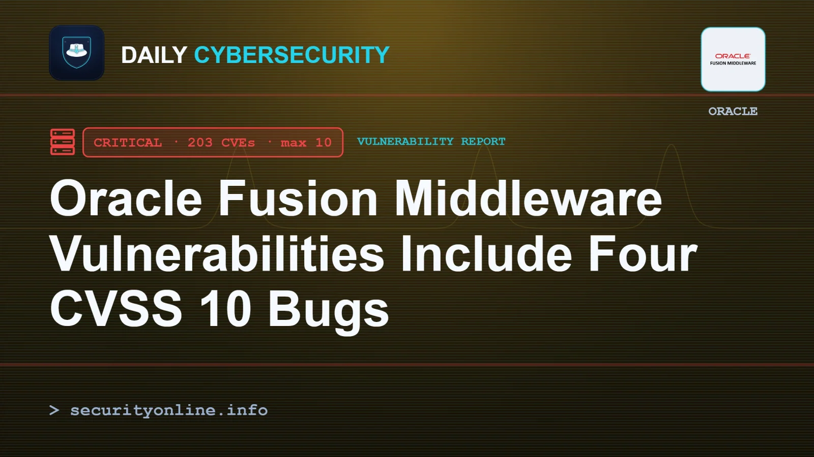 Oracle Patches 203 Fusion Middleware Flaws, Including Four Critical Bugs