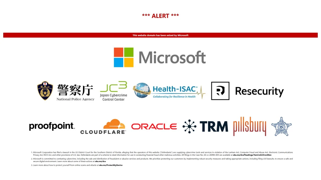 Microsoft and partners dismantle CoGUI phishing network behind one billion messages