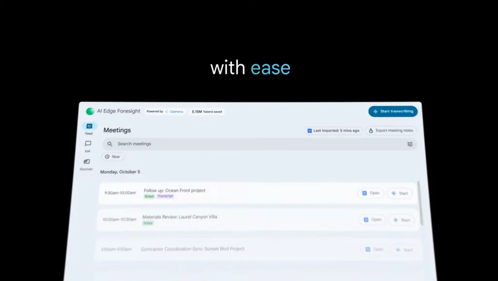 Google AI Edge Foresight offline meeting tool for Mac