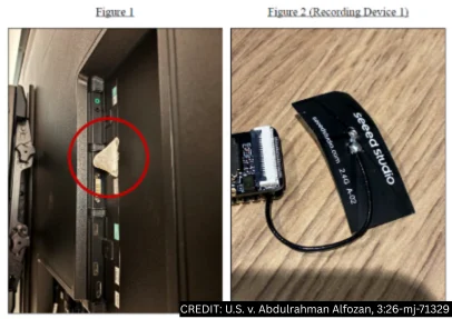 Federal evidence photo of an OpenAI recording device following the OpenAI recording device arrest